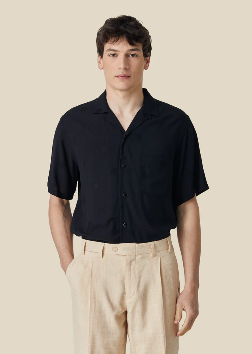 Modal Dots Shirt - Black - Portuguese Flannel Canada - Danali