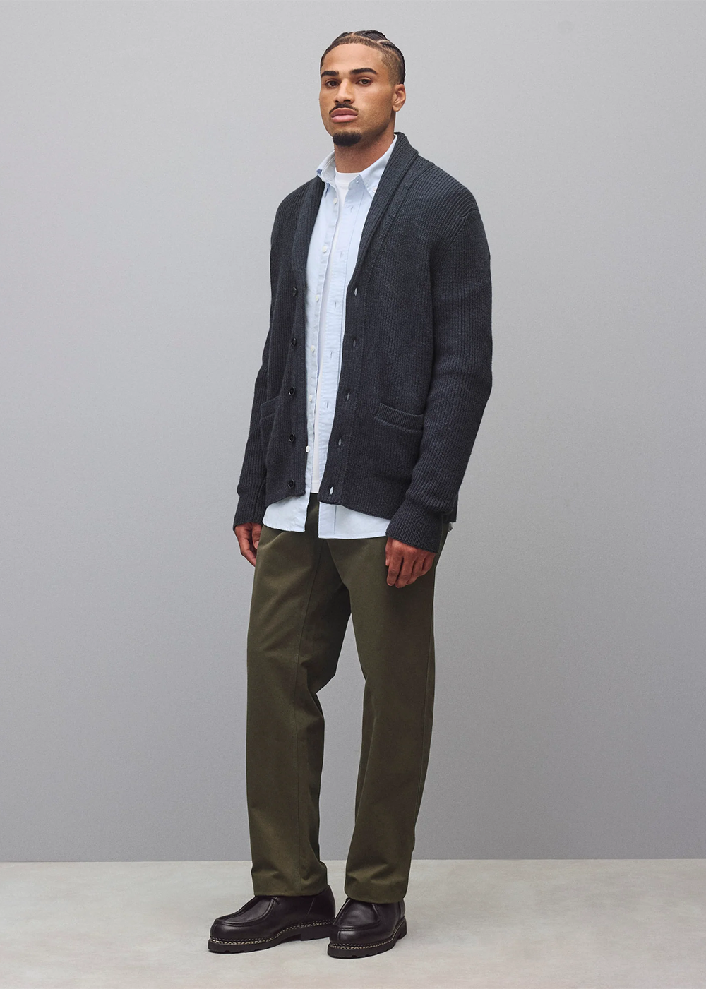 Merino Rib Vinnie Shawl Cardigan