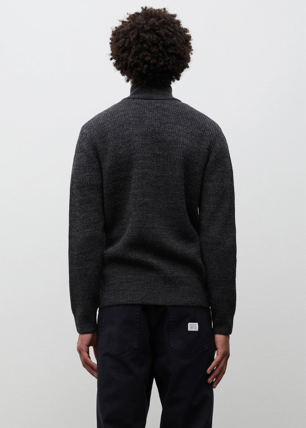 Hagen Wool Cotton Rib Full Zip Jacket