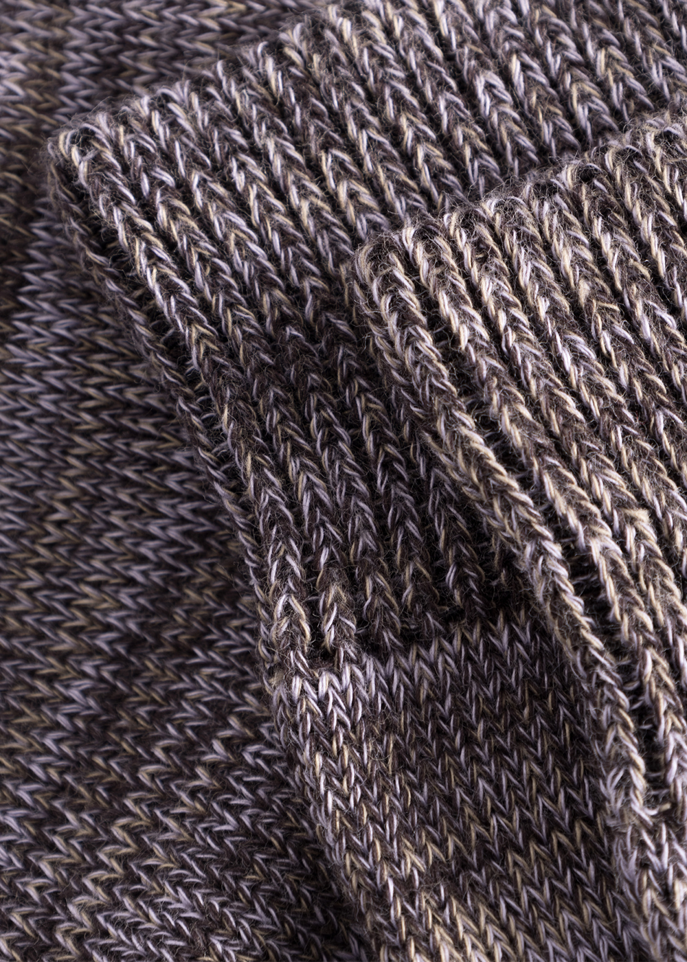 Close up view of the Bjarki Cotton Twist Sock by Norse Projects in Crocus Purple, showcasing the twisted yarn texture.