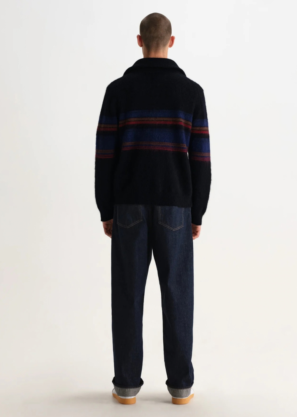 Norris L/S Zip Funnel Neck Brush Bold Stripe