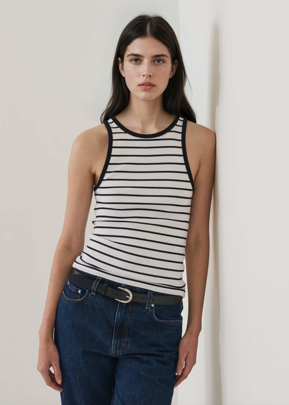 Modal Cotton Stripe Rib Tank