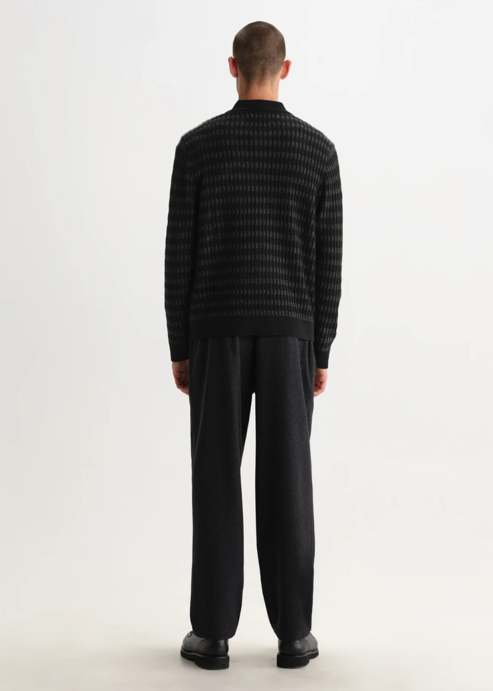 Tristan L/S Polo Wool Blend Rib Check