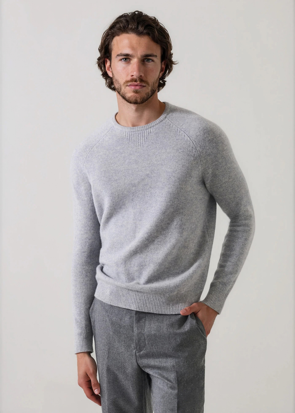 Superfine Lambswool Raglan Crewneck