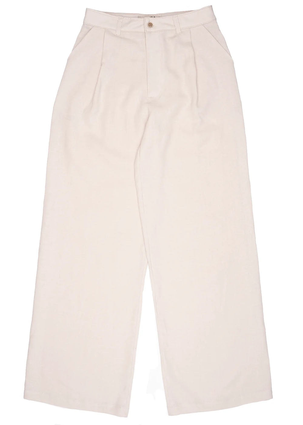 Relaxed Pleated Trouser - French Linen Fine Canvas - Ecru - Naked and Famous Denim Canada - Danali - 301224547