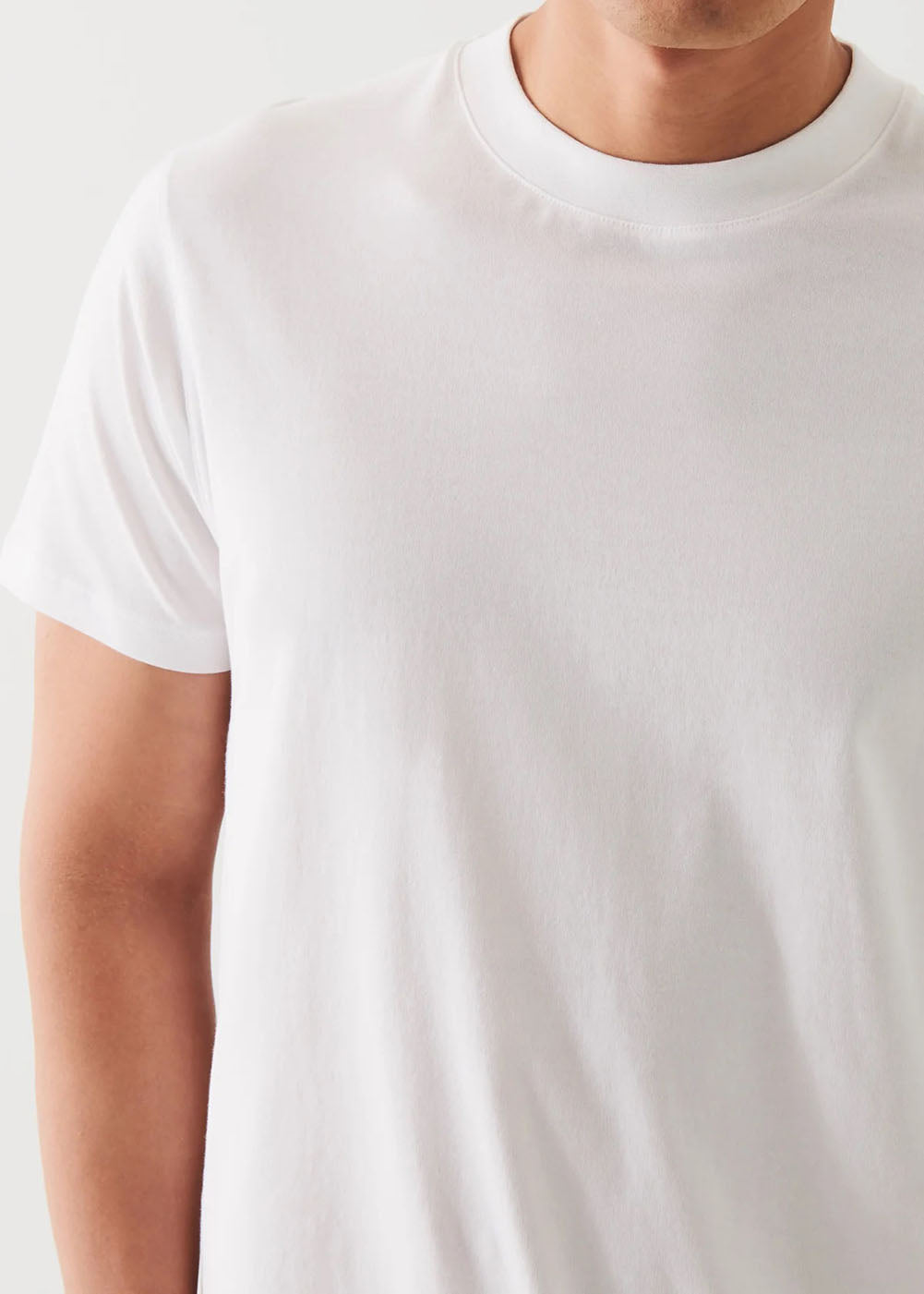 Organic Pima Cotton Short Sleeve Crew T-Shirt - White - Patrick Assaraf - Danali - P92C01V