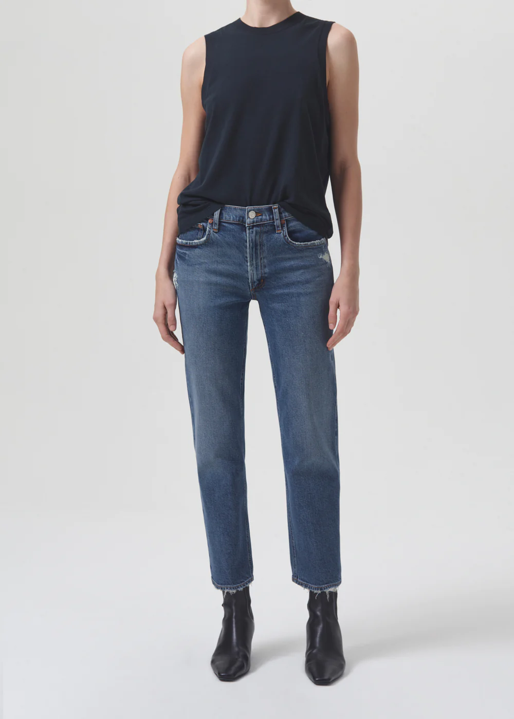 Kye Mid Rise Straight Stretch Jean