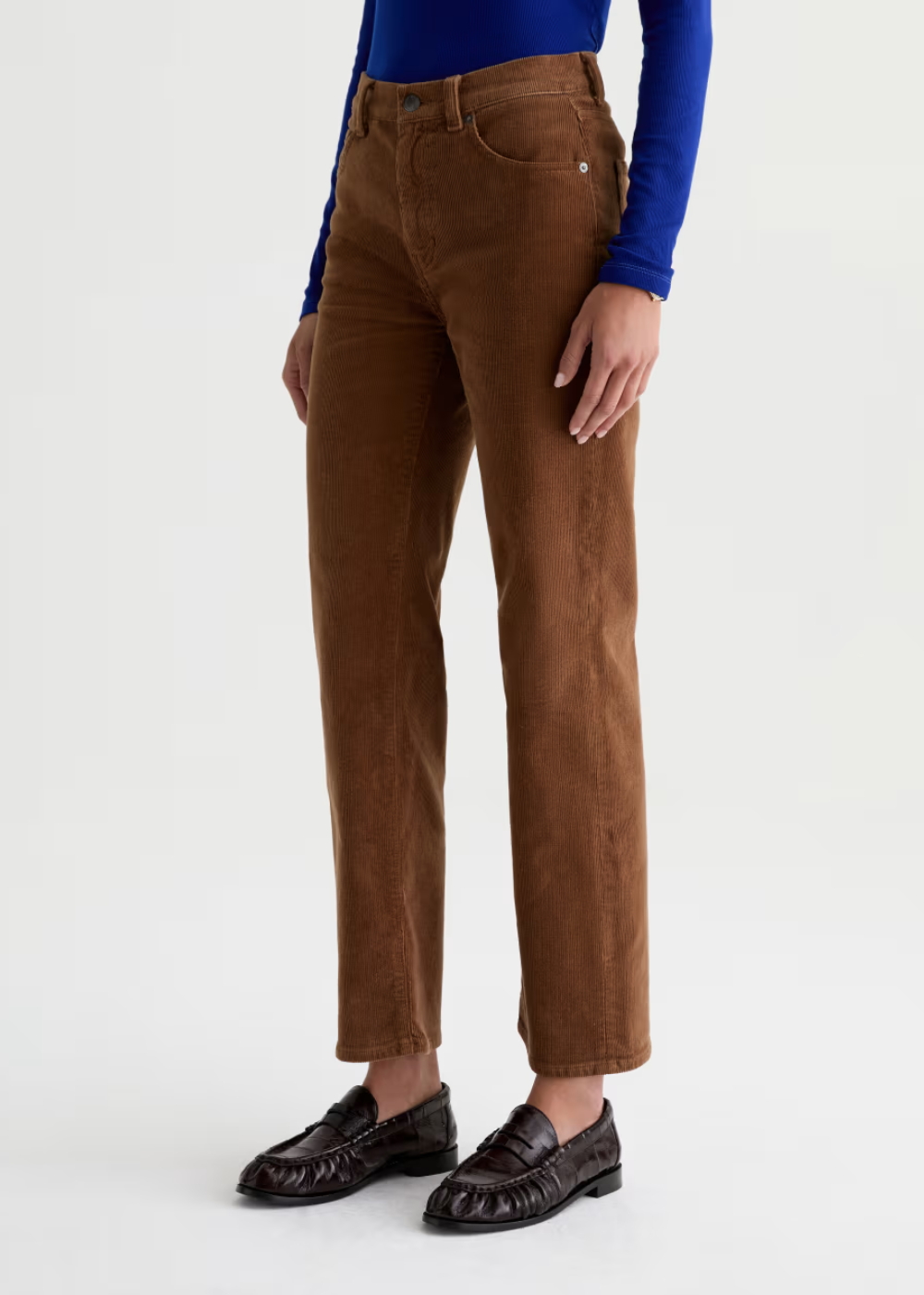 Brinley Mid Rise Straight Leg Corduroy Pant
