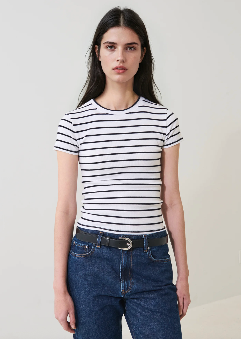 Modal Cotton Stripe Rib Baby Tee