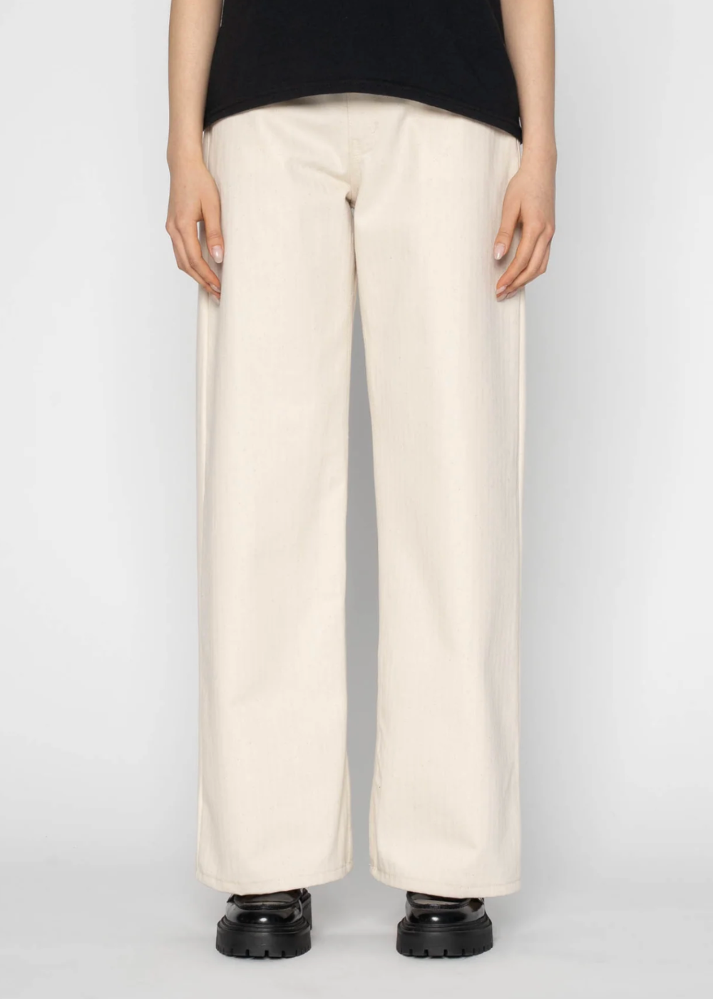 Wide Wild West Jean - Hard Twist Organic Herringbone