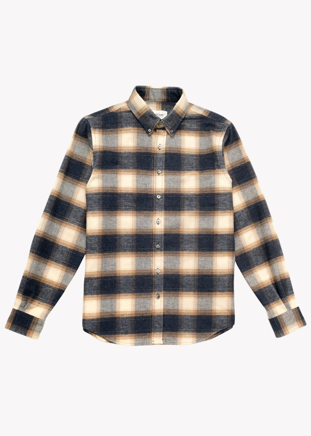 Blue/Cream Plaid Flannel Classic Shirt