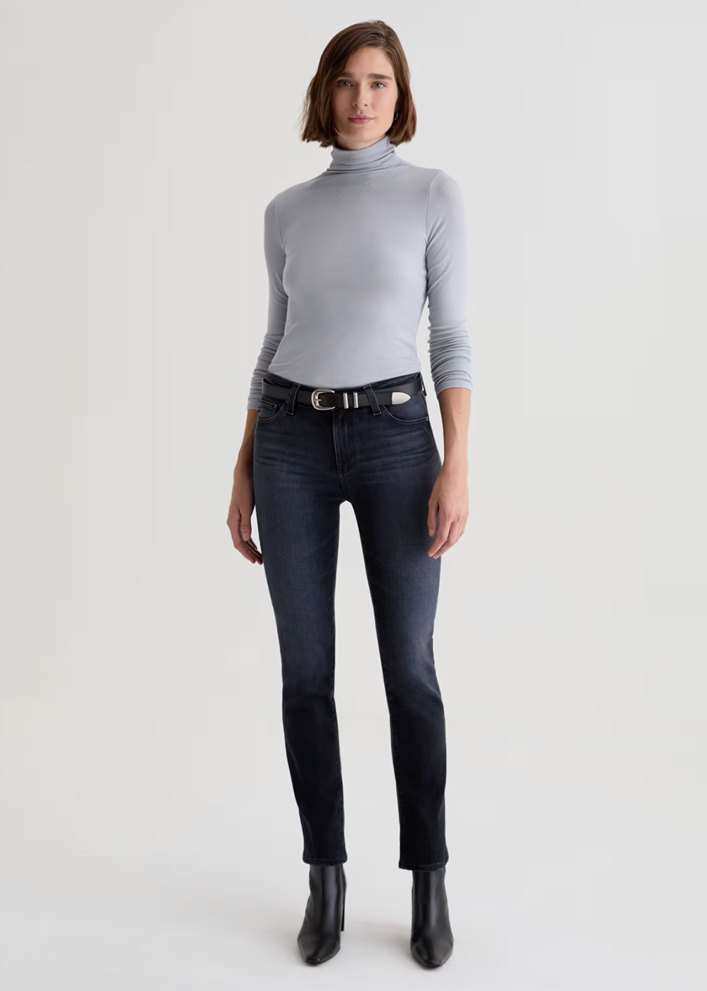 Mari High Rise Slim Straight Jean