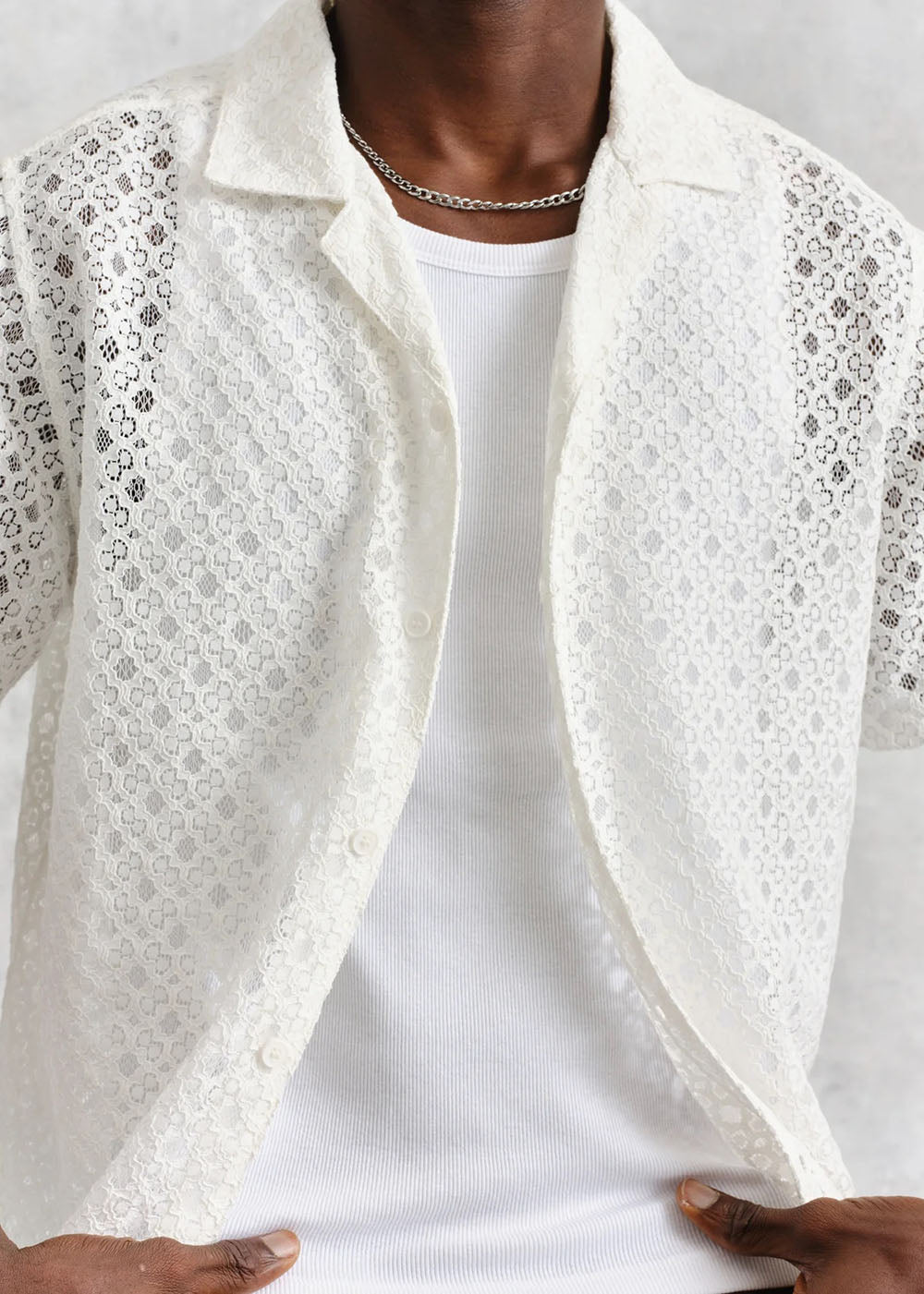 Didcot Shirt Corded Lace - White - Wax London Canada - Danali