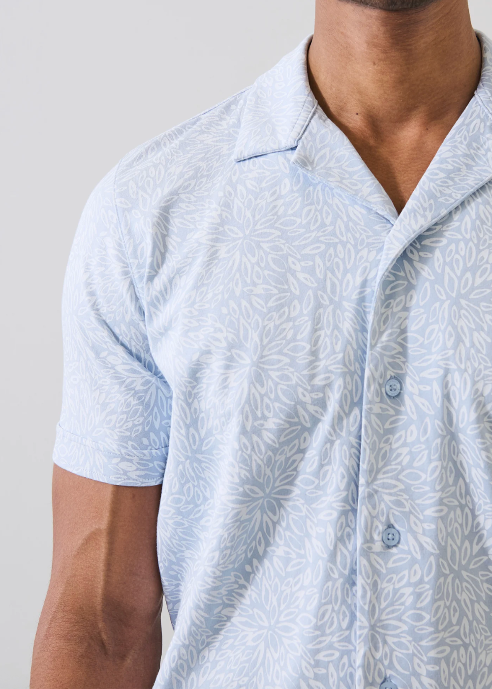 Tropical Floral Print Camp Collar SS Shirt