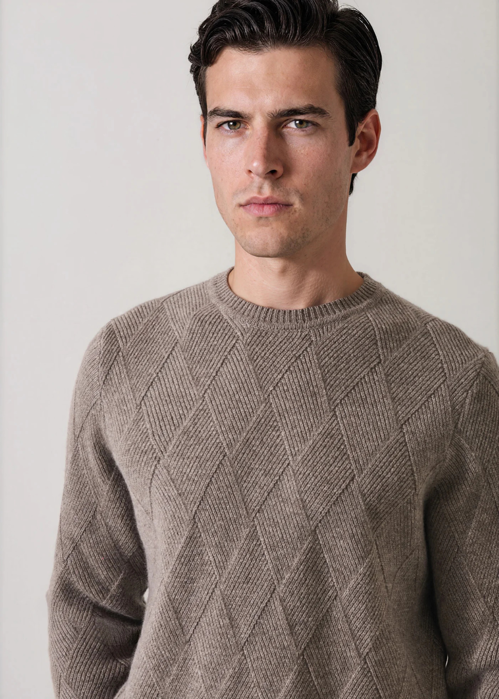 Diamond Twill Wool/Cashmere Crewneck