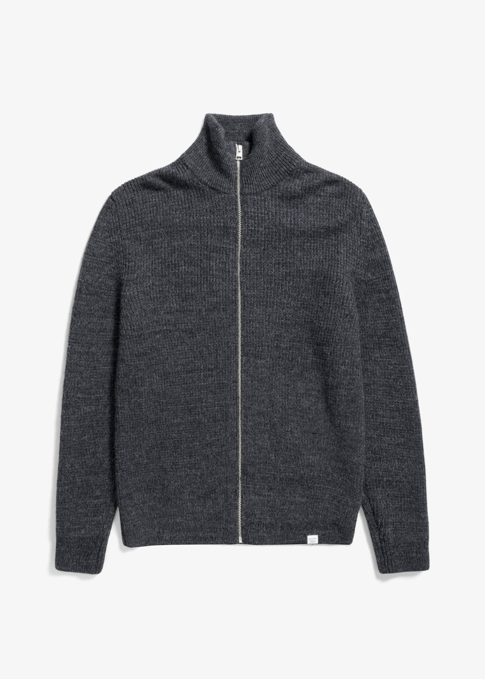 Hagen Wool Cotton Rib Full Zip Jacket