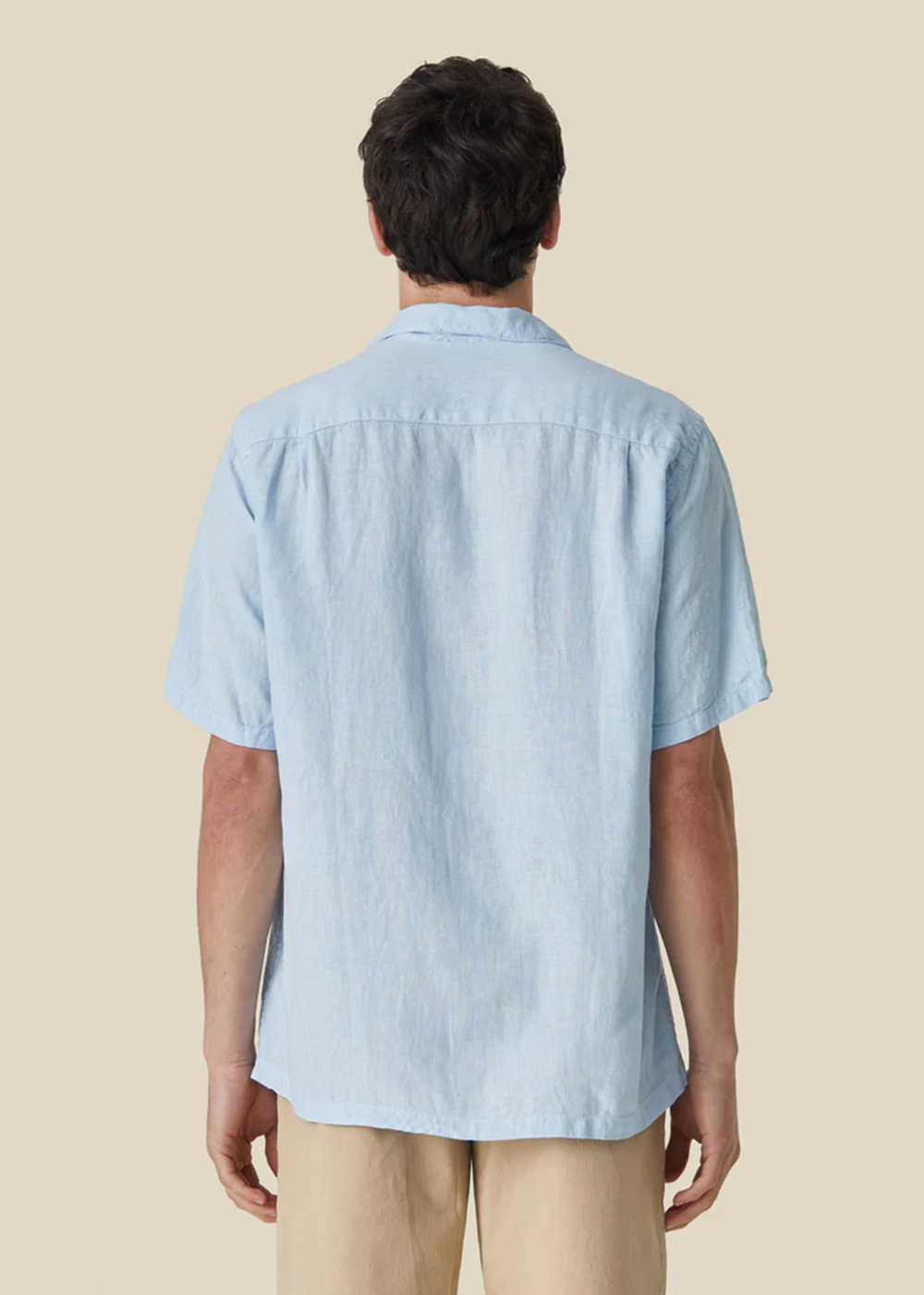 Linen Camp Collar Shirt - Sky - Portuguese Flannel Canada - Danali
