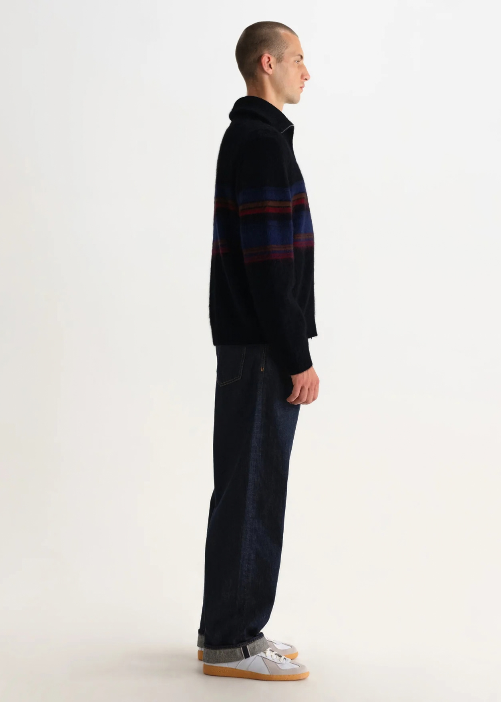 Norris L/S Zip Funnel Neck Brush Bold Stripe