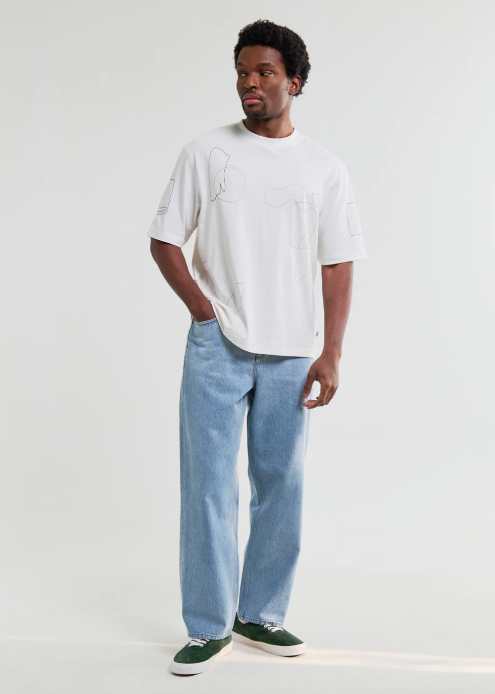 Milton SS Tee Cotton Shapes Embroidery