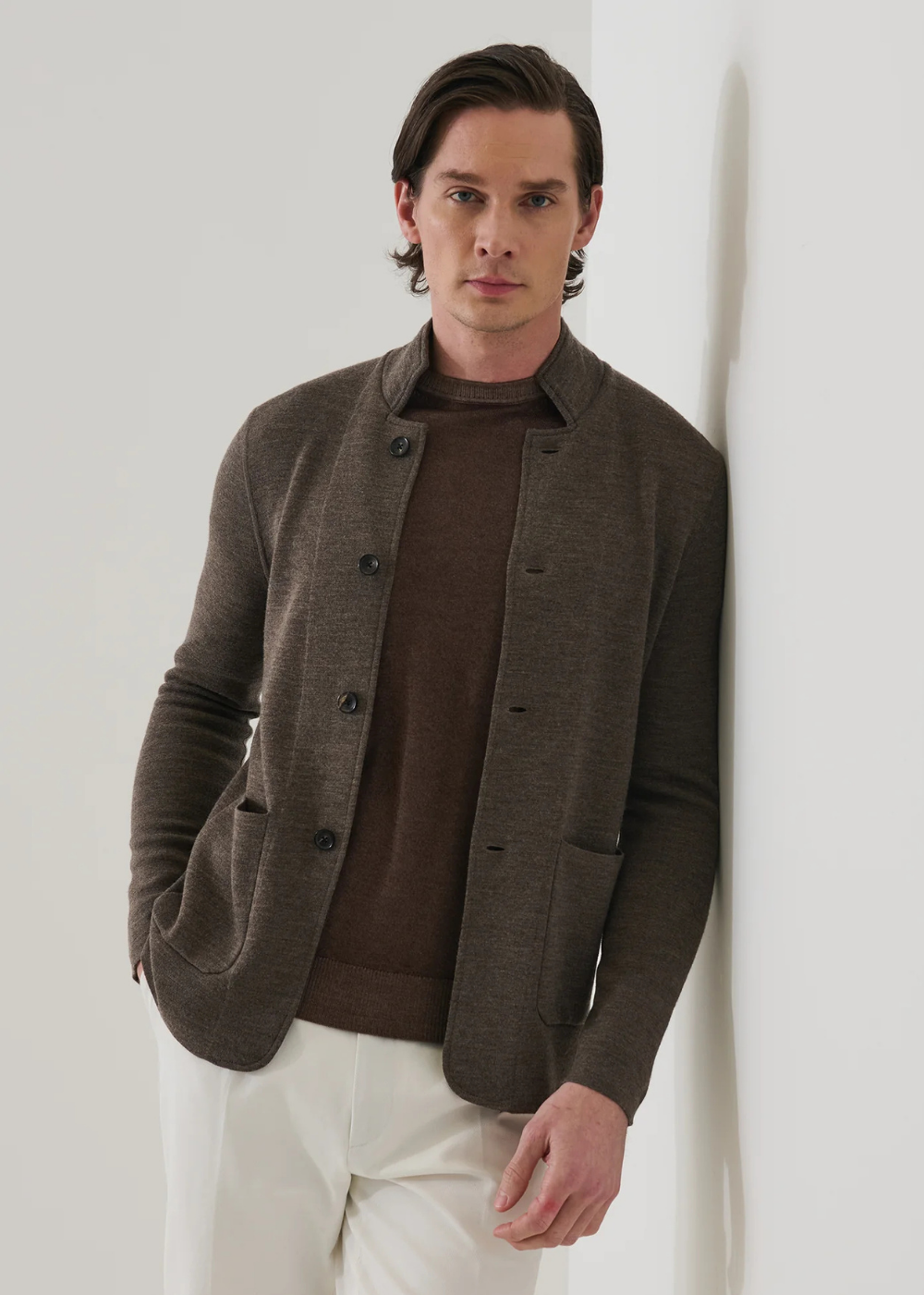 Double Face Stand Collar Shirt Jacket