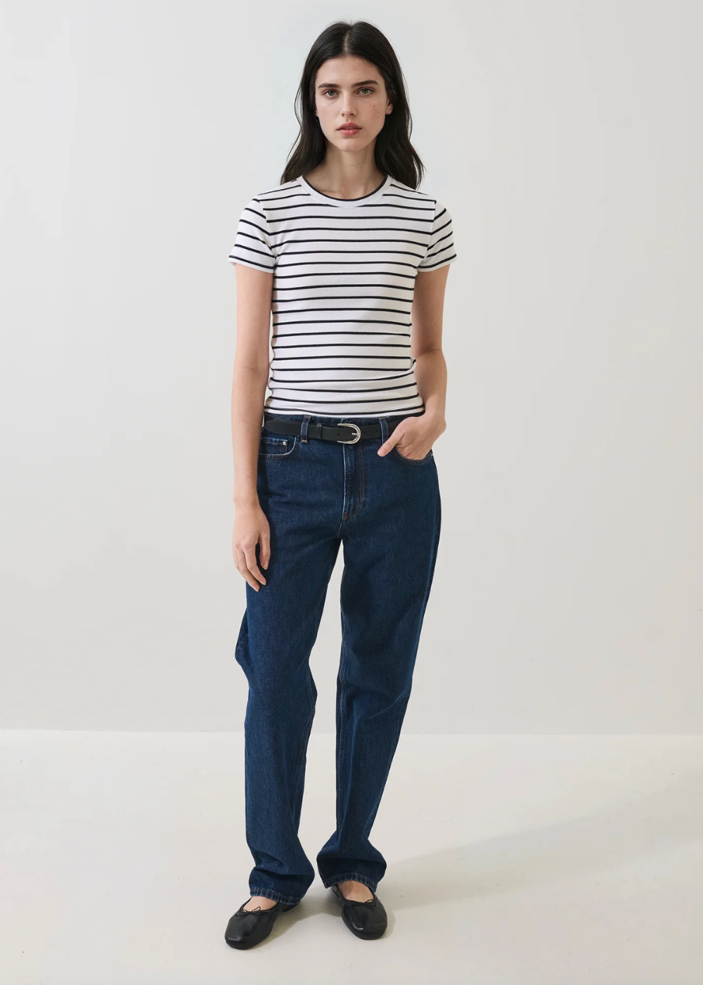 Modal Cotton Stripe Rib Baby Tee