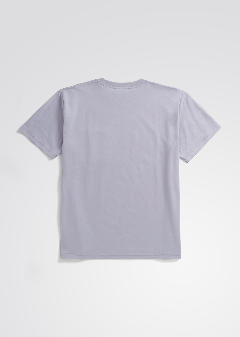 Backside view of the Johannes Organic Pocket T-Shirt in crocus purple.