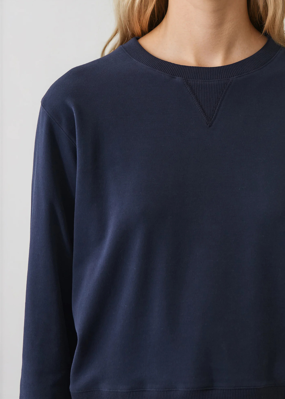 LS Brushed Pima Cropped Sweatshirt