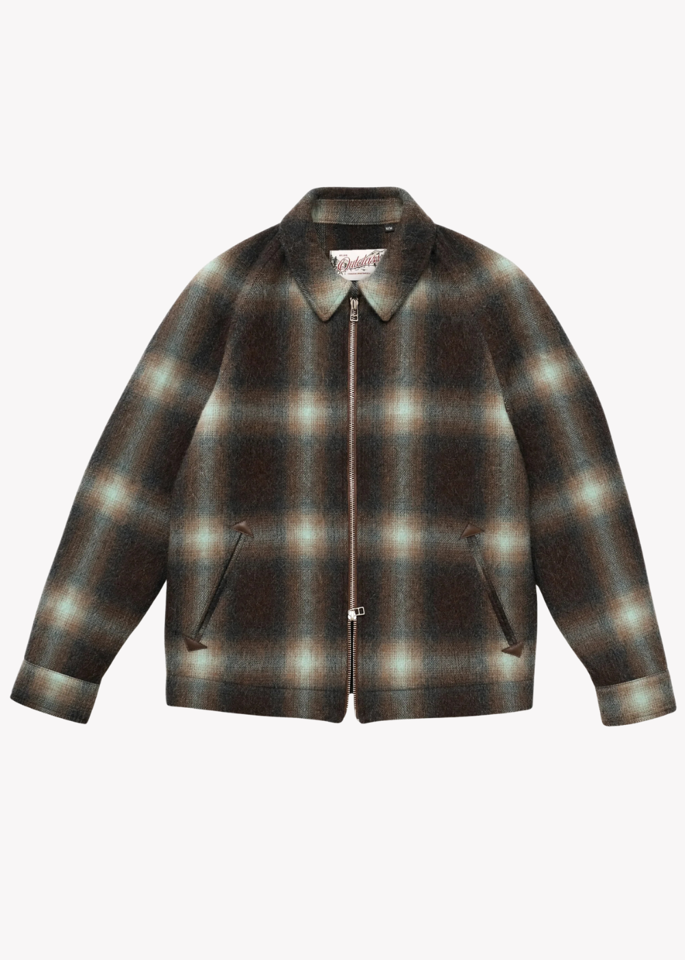 Shadow Plaid Wool Harrington Jacket