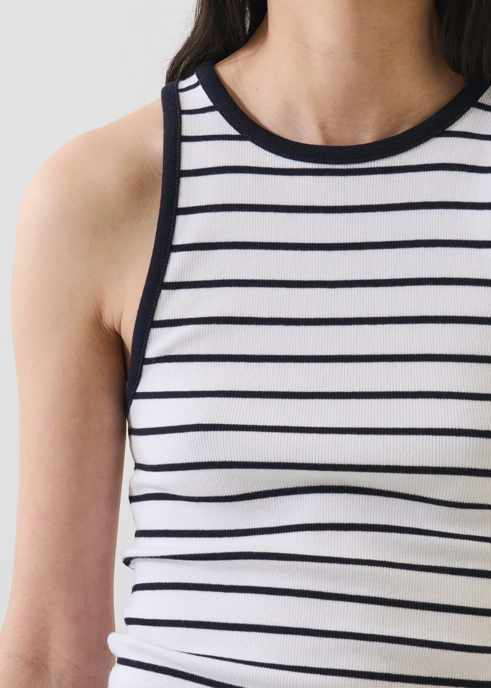 Modal Cotton Stripe Rib Tank