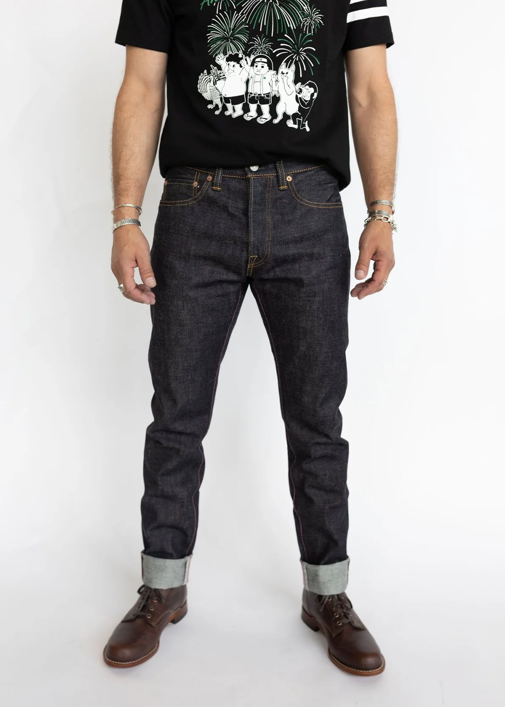 0405-V 15.7 oz High Tapered Jeans