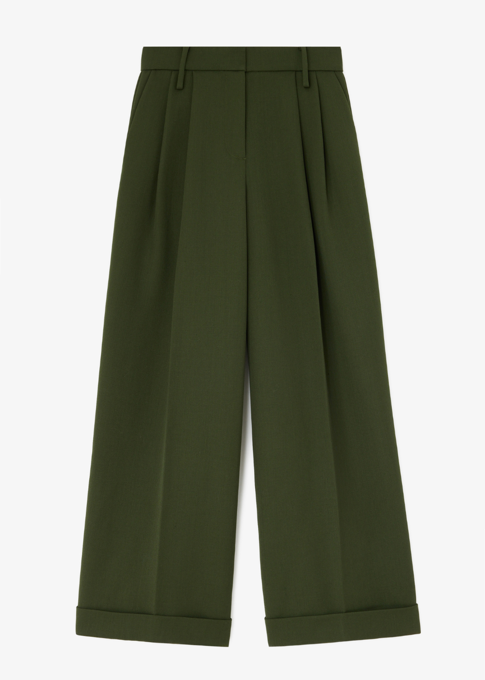 Single Wool Twill Oversized Pleated Pants