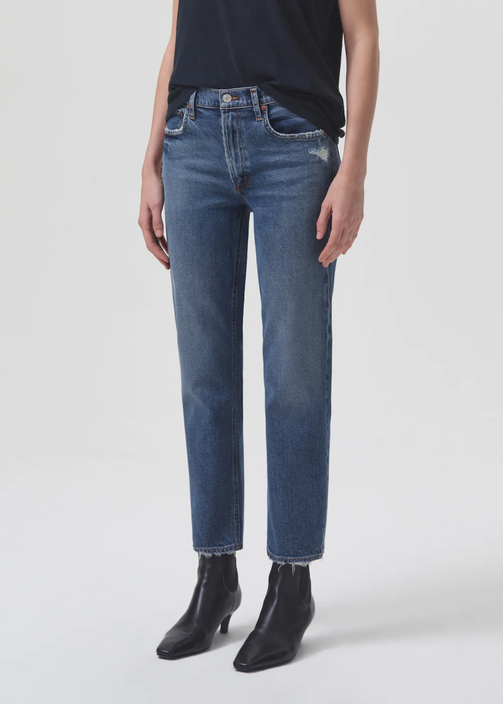 Kye Mid Rise Straight Stretch Jean