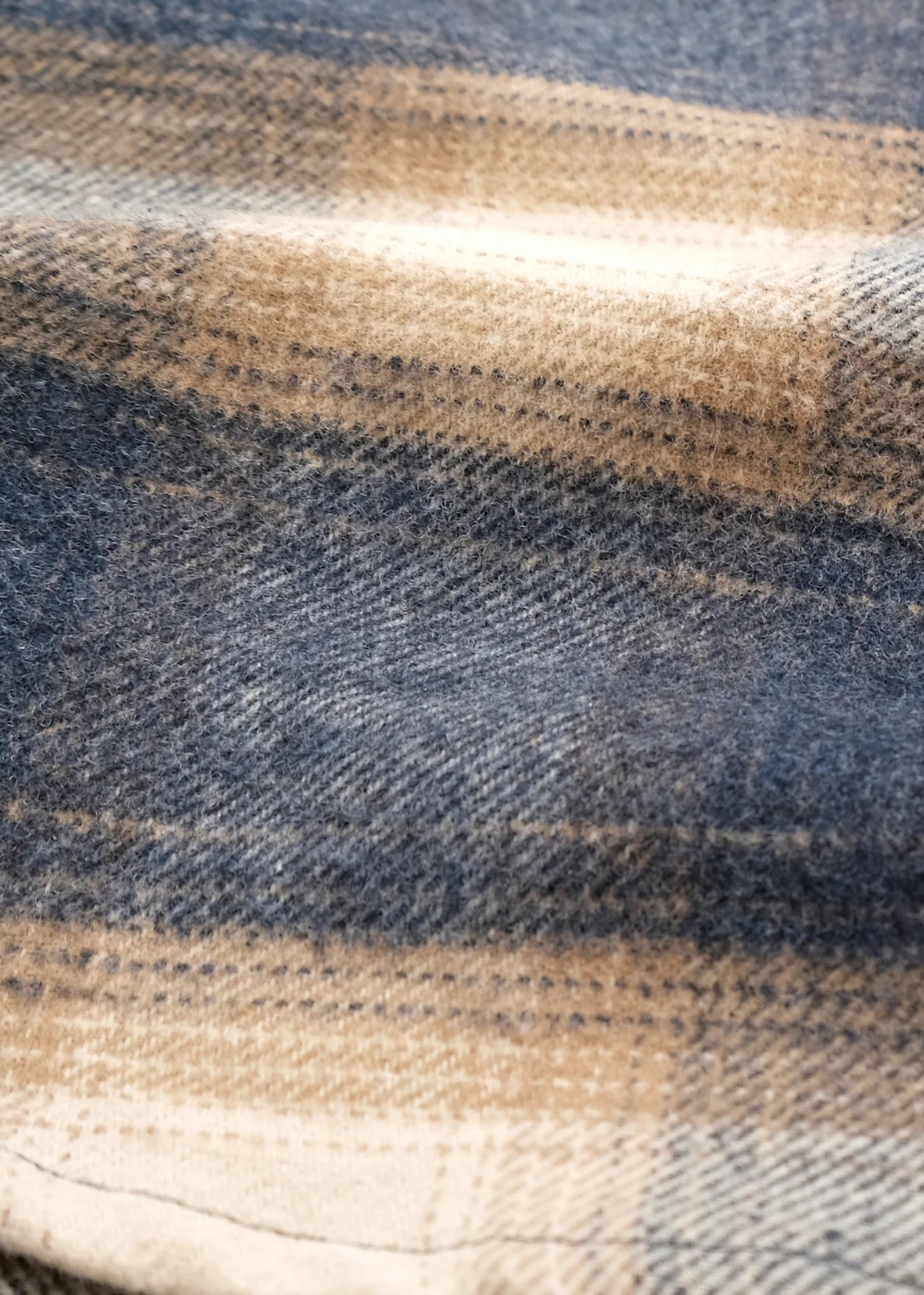 Blue/Cream Plaid Flannel Classic Shirt