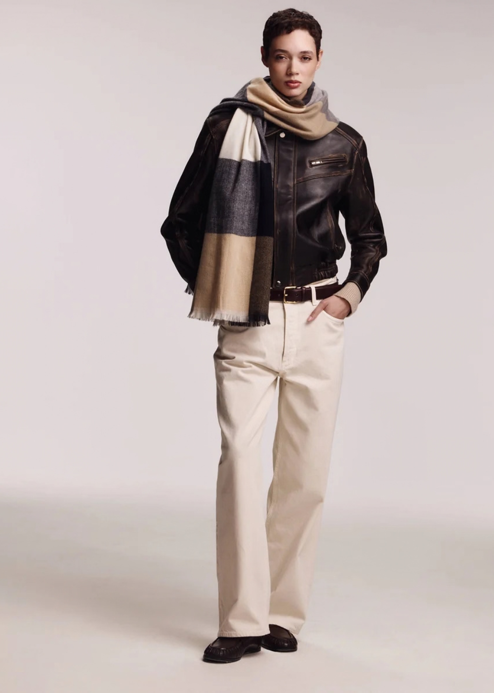 Check Wrap Scarf