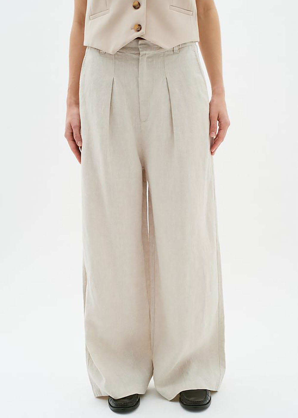 Peg Linen Pants - Haze Melange - Inwear - Danali - Canada - 30109179