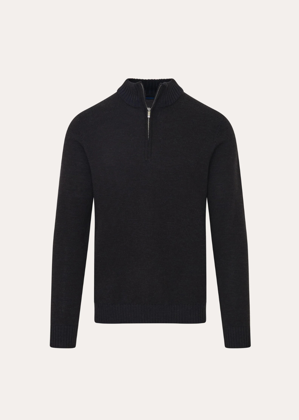 Plaited Merino Wool 1/4 Zip Mockneck Sweater