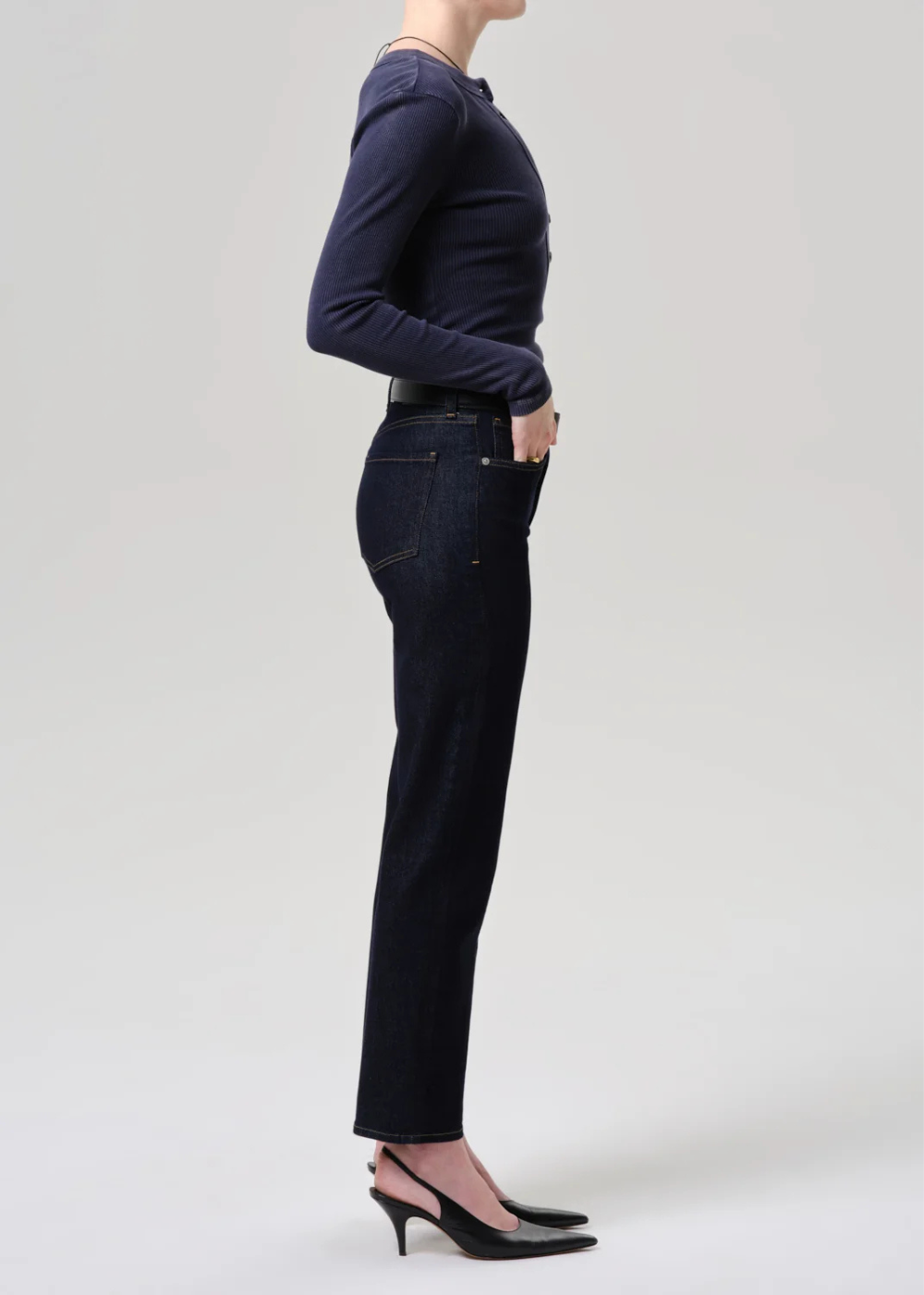 Caia High Rise Slim Straight Jean