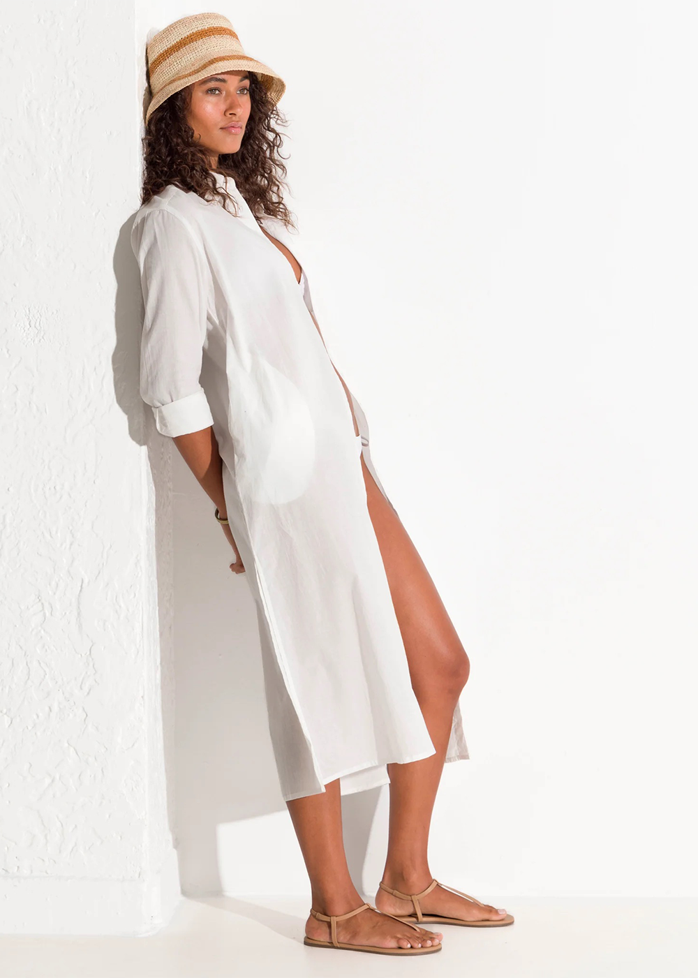 Solana Maxi Shirt Dress - White - Echo new York - Danali - EB0465-100