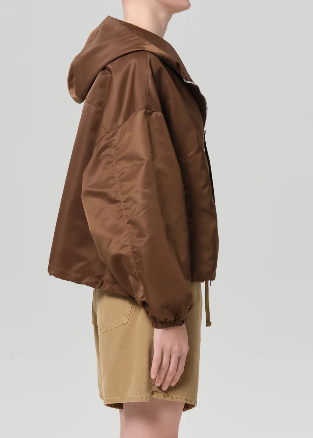 Cropped Nylon Windbreaker