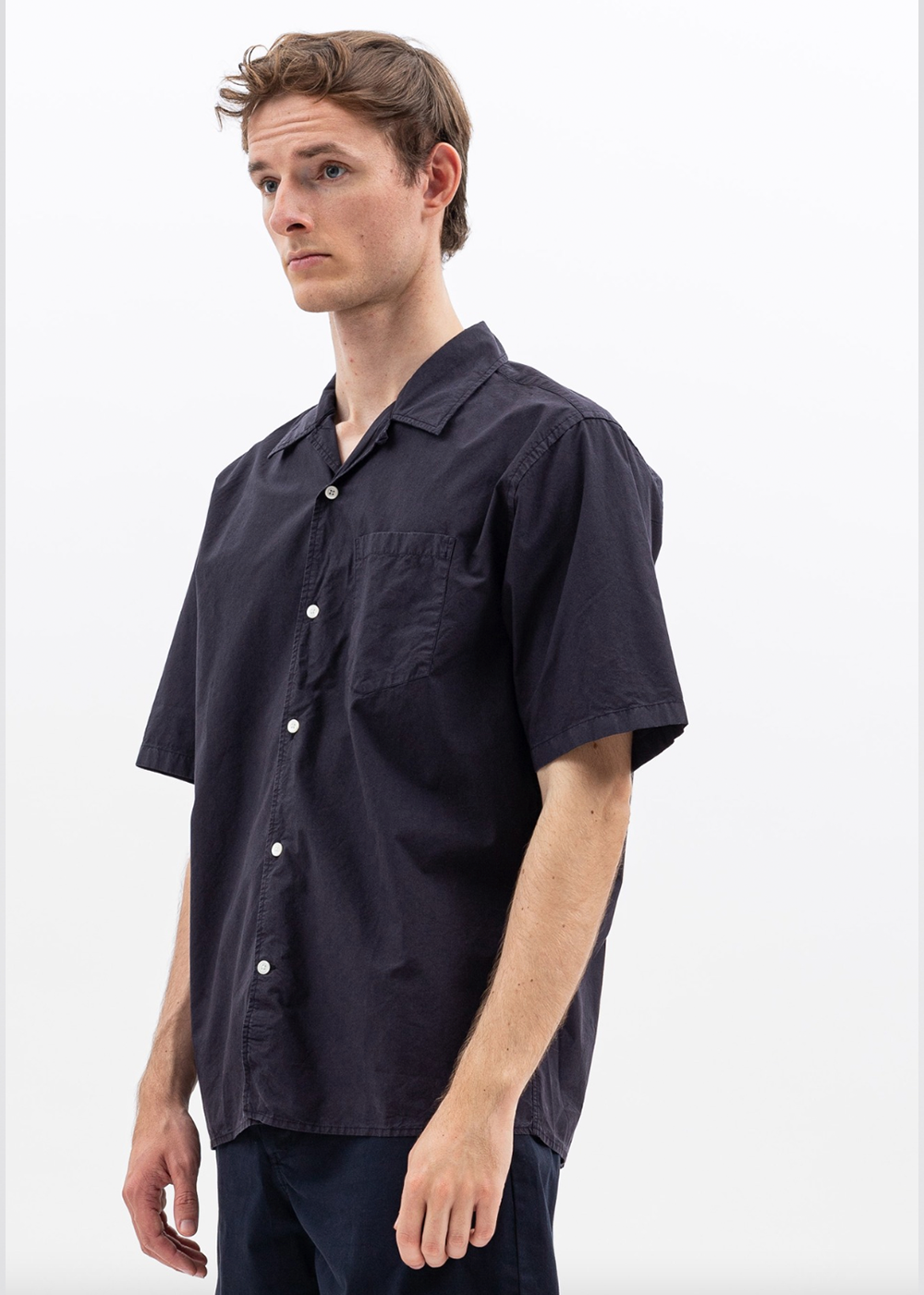 Carsten Cotton Tencel Shirt - Dark Navy - Norse Projects Canada - Danali - N40-0579