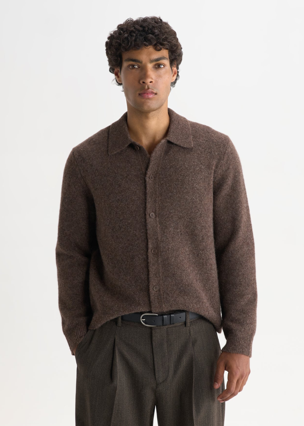 Tristan L/S Polo Fluffy Wool Blend
