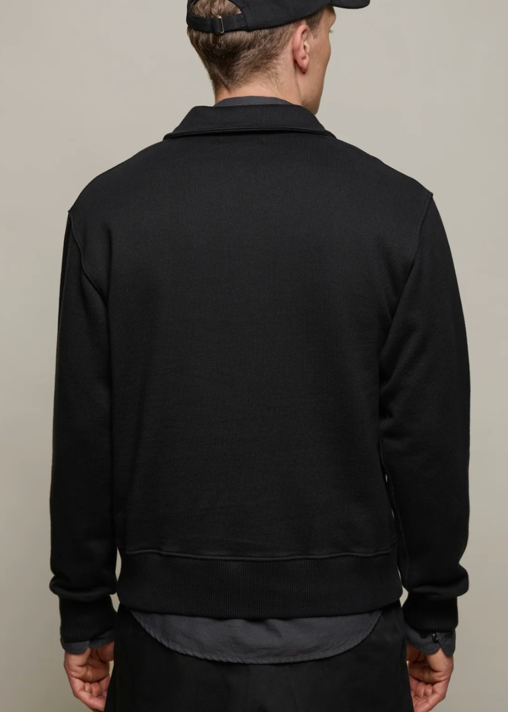 Authentic Fleece Polo Collared Half-Zip Cotton Sweatshirt