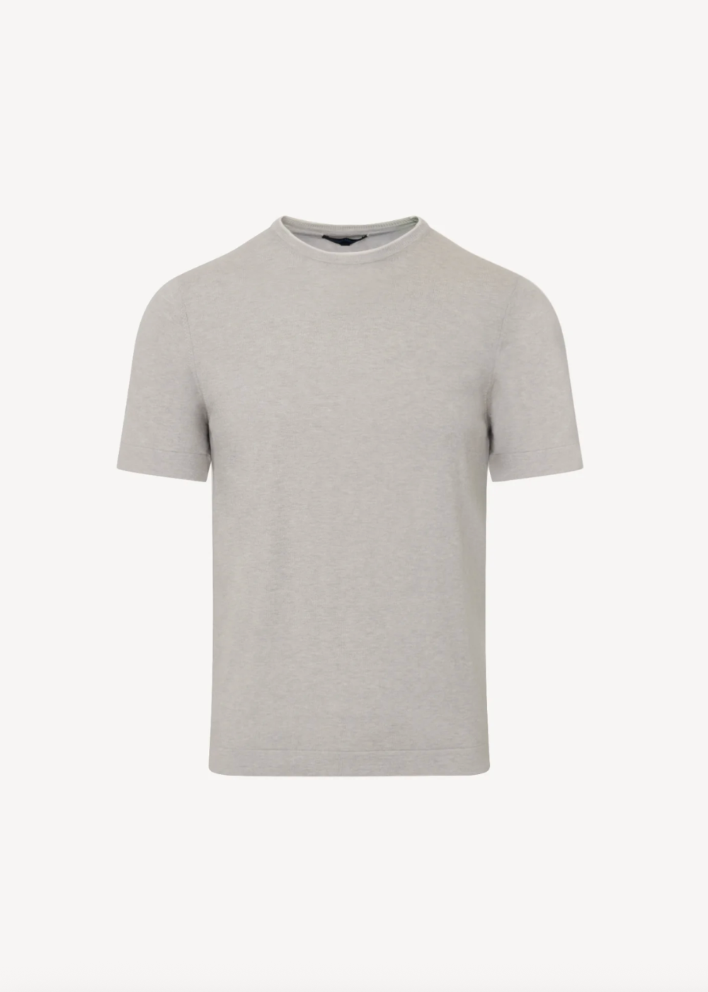 Cotton Cashmere Tipped Jersey Knit SS Crew