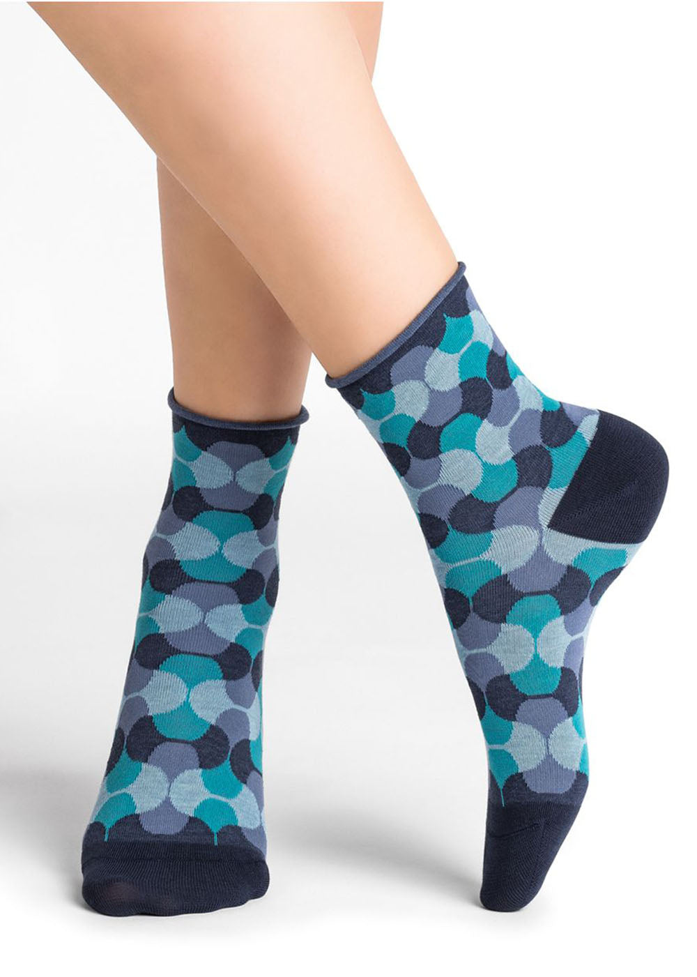 Psychedelic Pattern Ankle Socks - Jean - Bleuforêt Canada - Danali