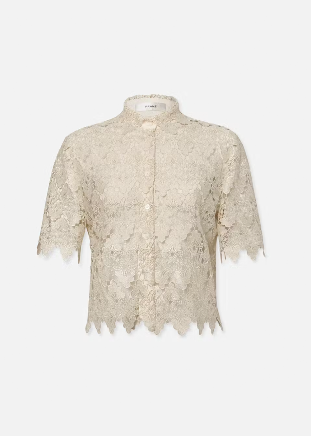 Lace Button Up Shirt - Ecru - FRAME Canada - Danali