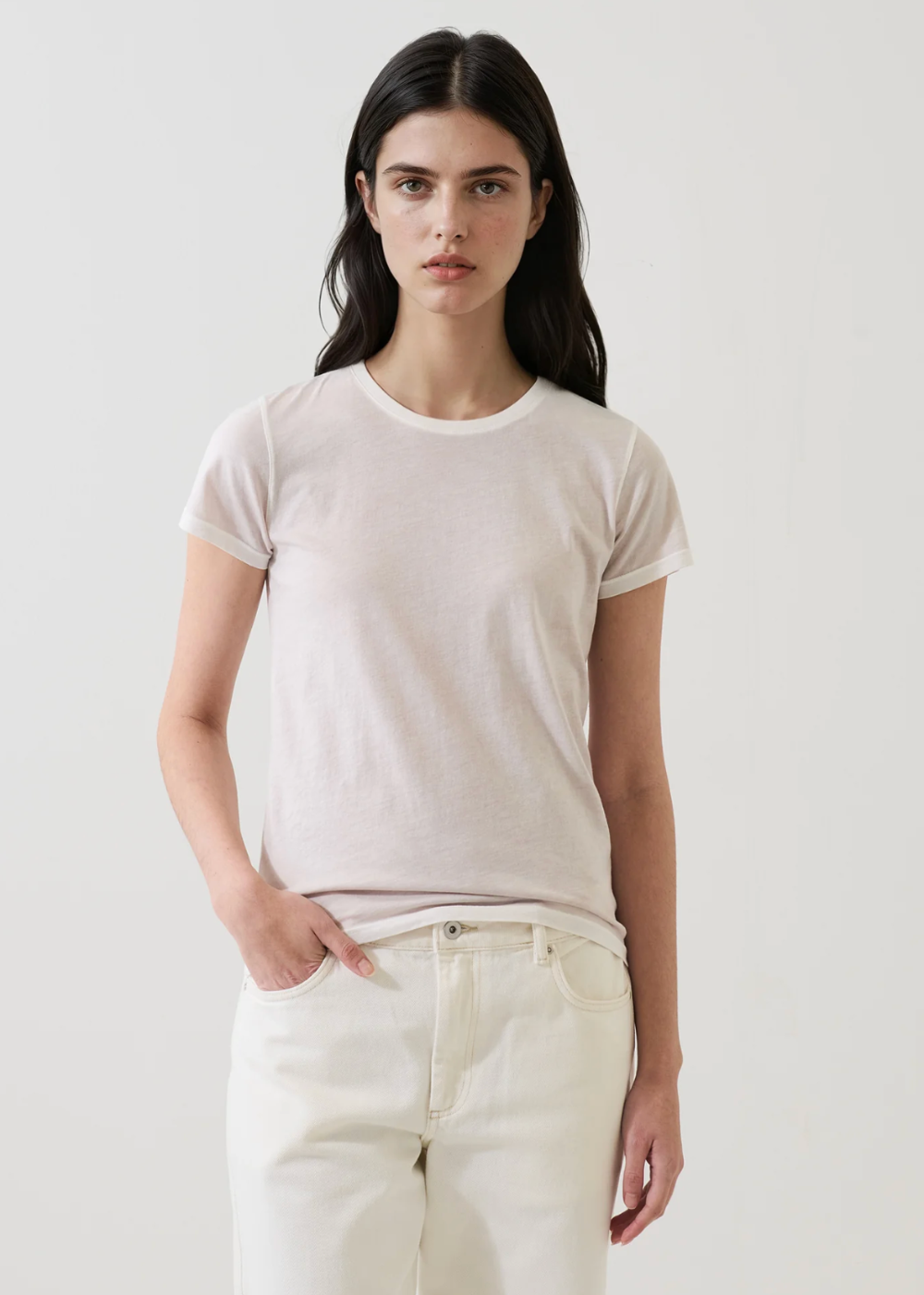 Classic Reverse Spray Pima Crew T-Shirt