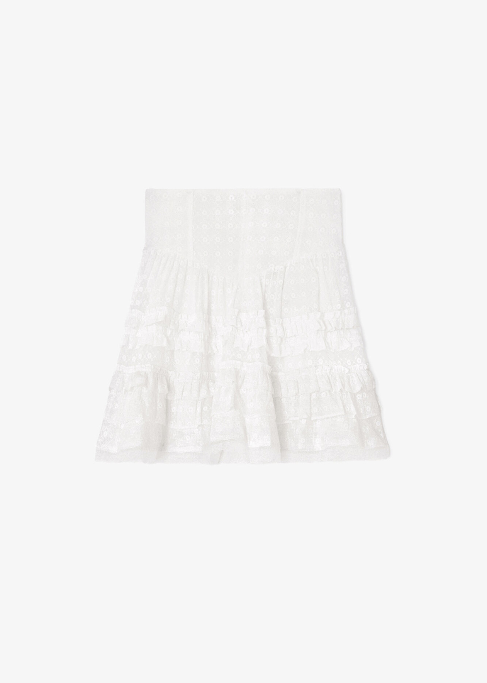 Broderie Anglaise Tiered Mini Skirt