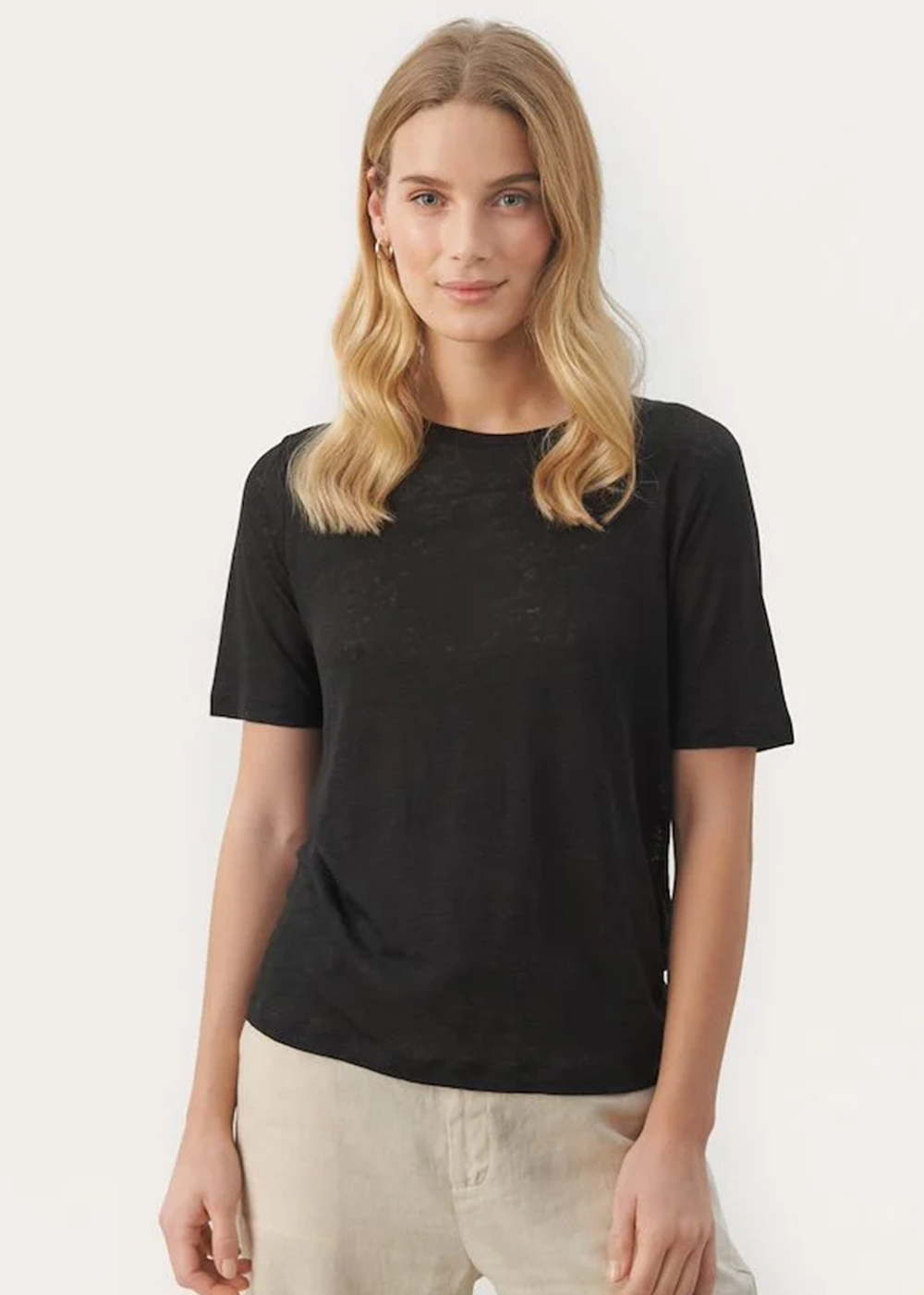 Emme Linen T-Shirt - Black - Part Two Canada - Danali