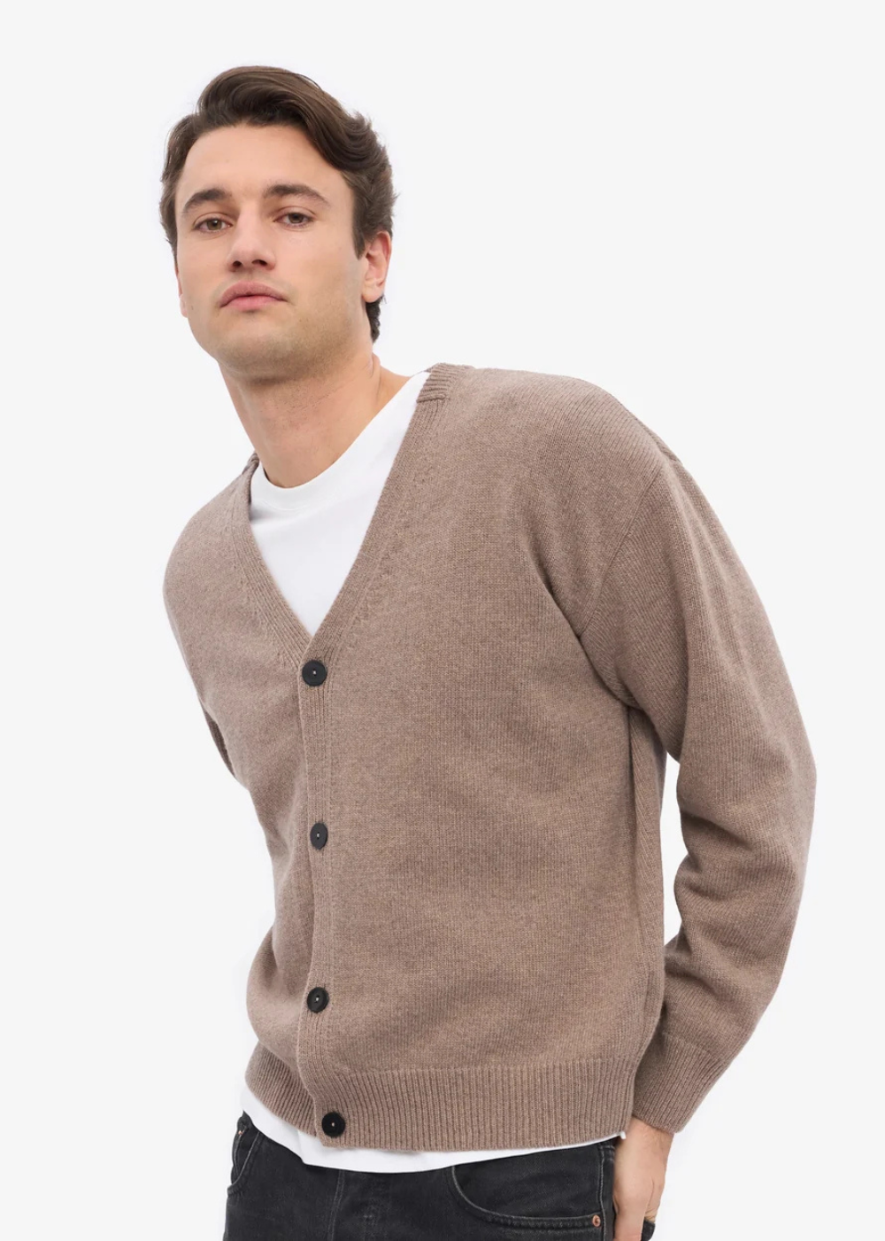 Merino Wool V-Neck Cardigan