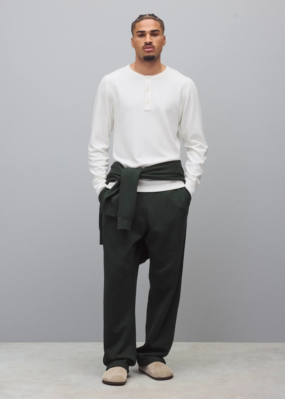 Lightweight Waffle Standard Henley